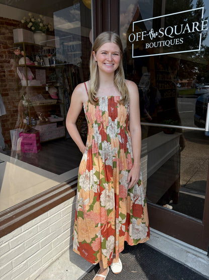 Spaghetti Strap Fall Floral Dress