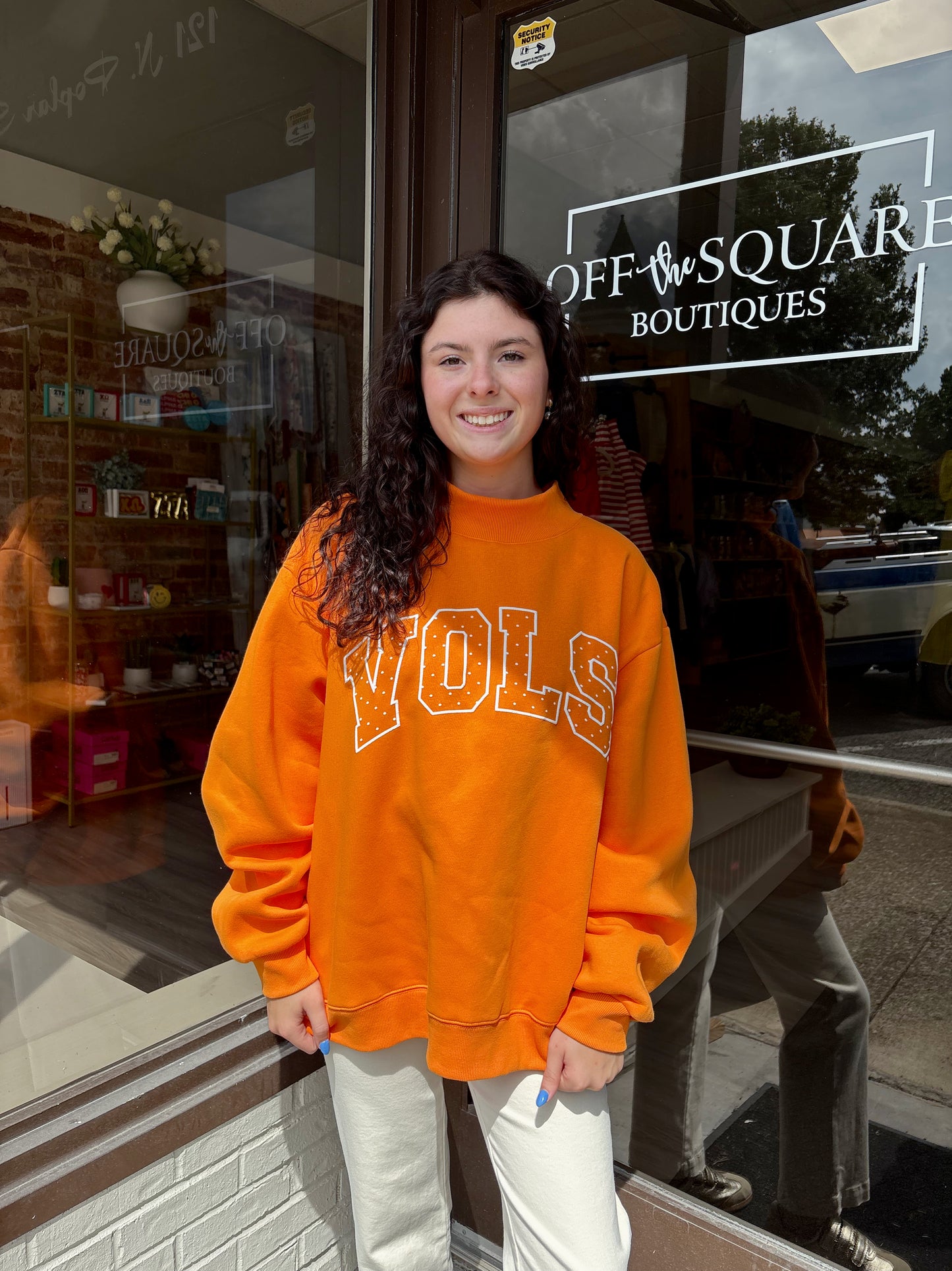 TN Vols Polka Dot Puff Mock Neck