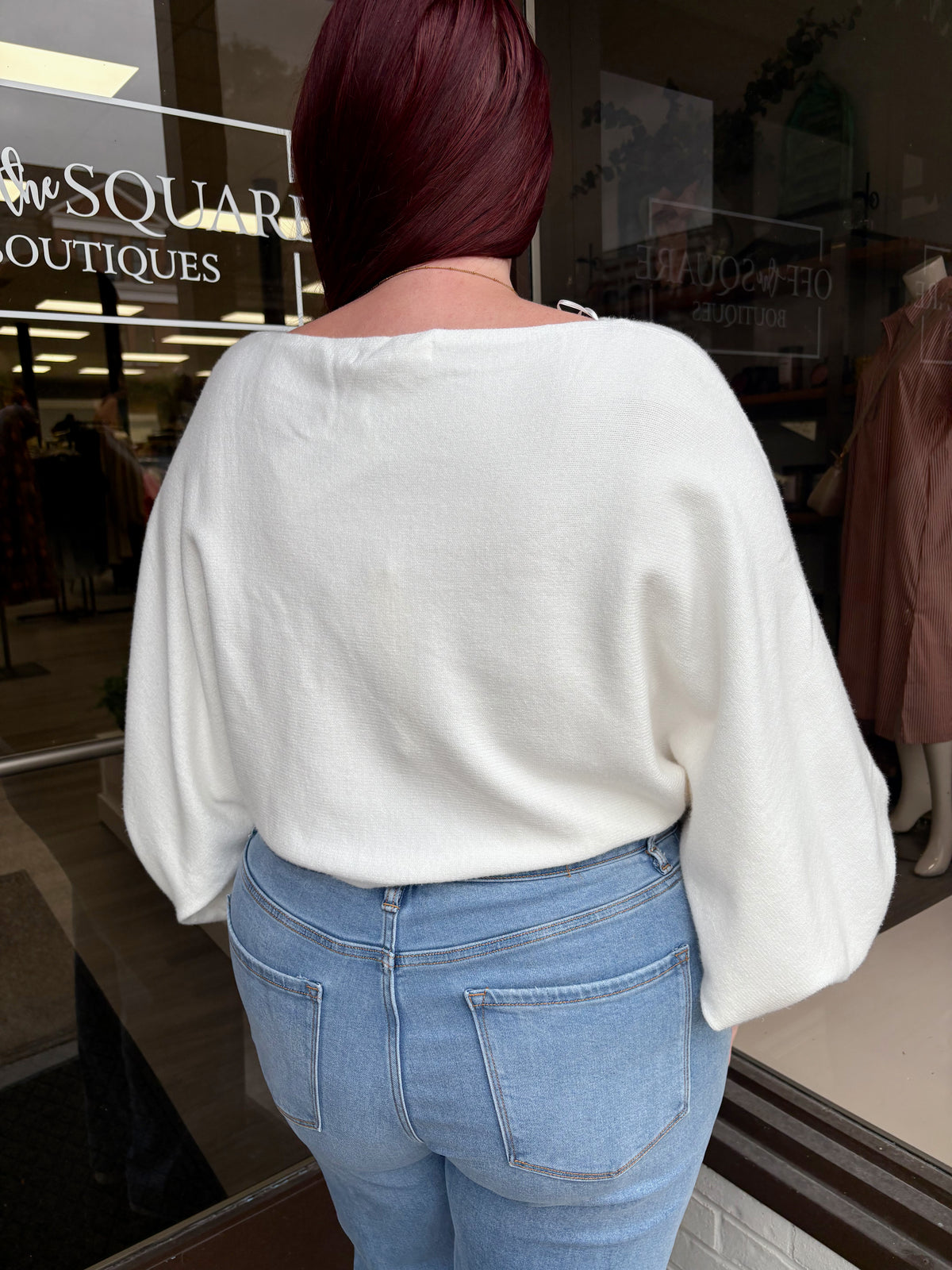 Cream Puff Sleeve Knit Top