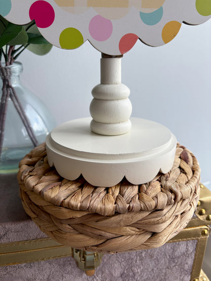 White Scalloped Topper Base