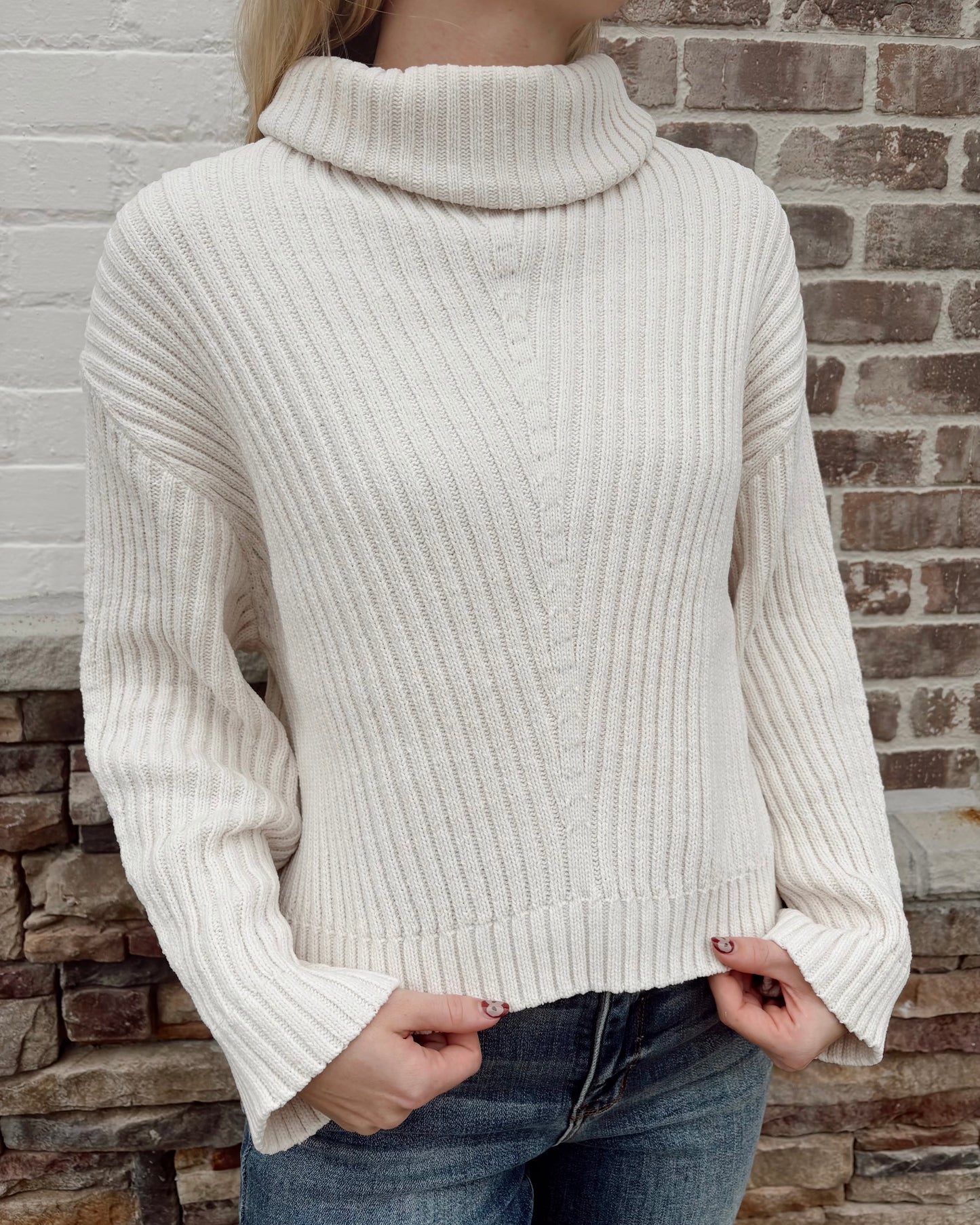 Textured Turtle Neck Sweater