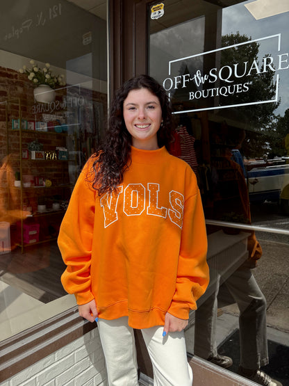 TN Vols Polka Dot Puff Mock Neck