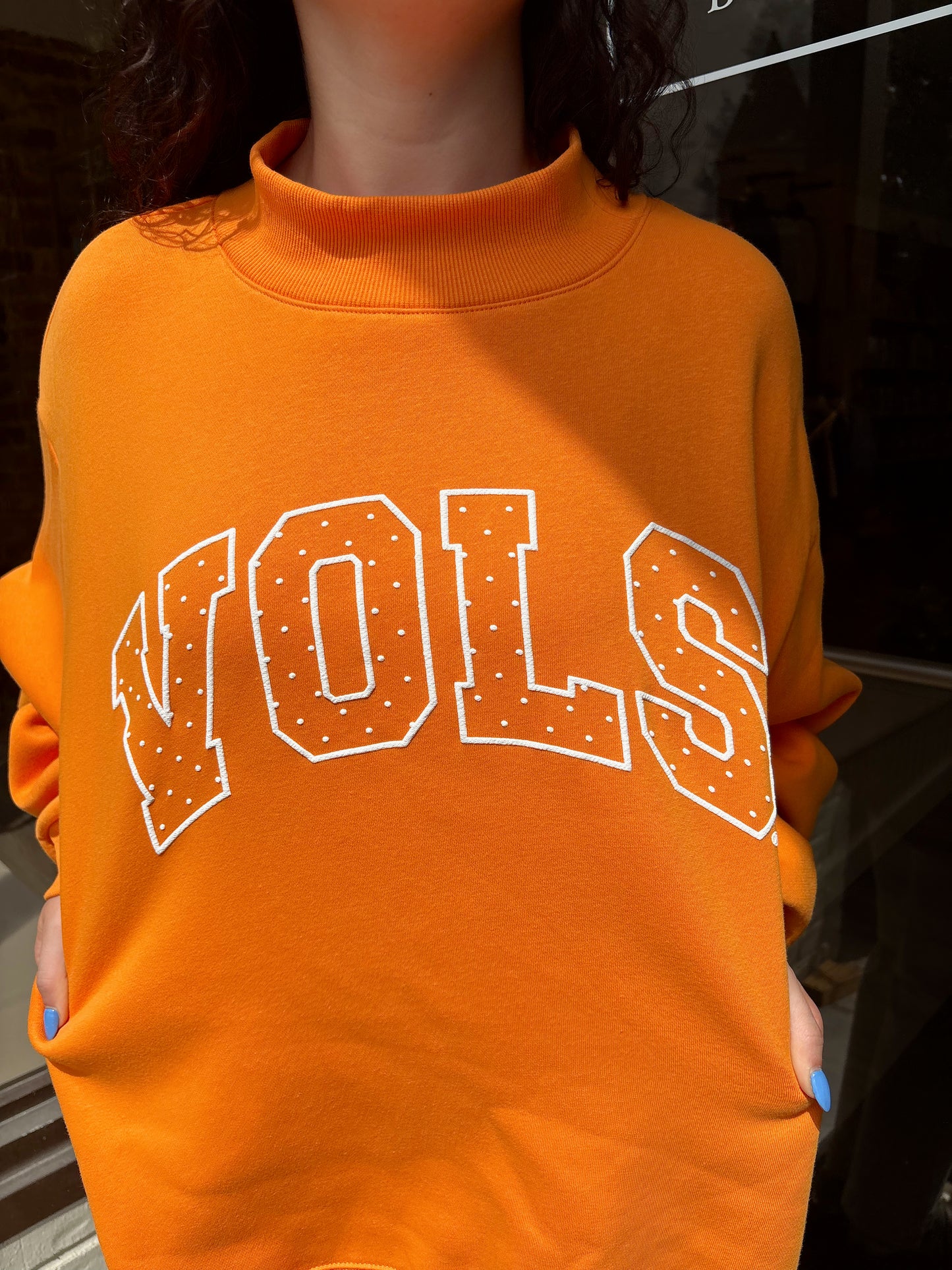 TN Vols Polka Dot Puff Mock Neck