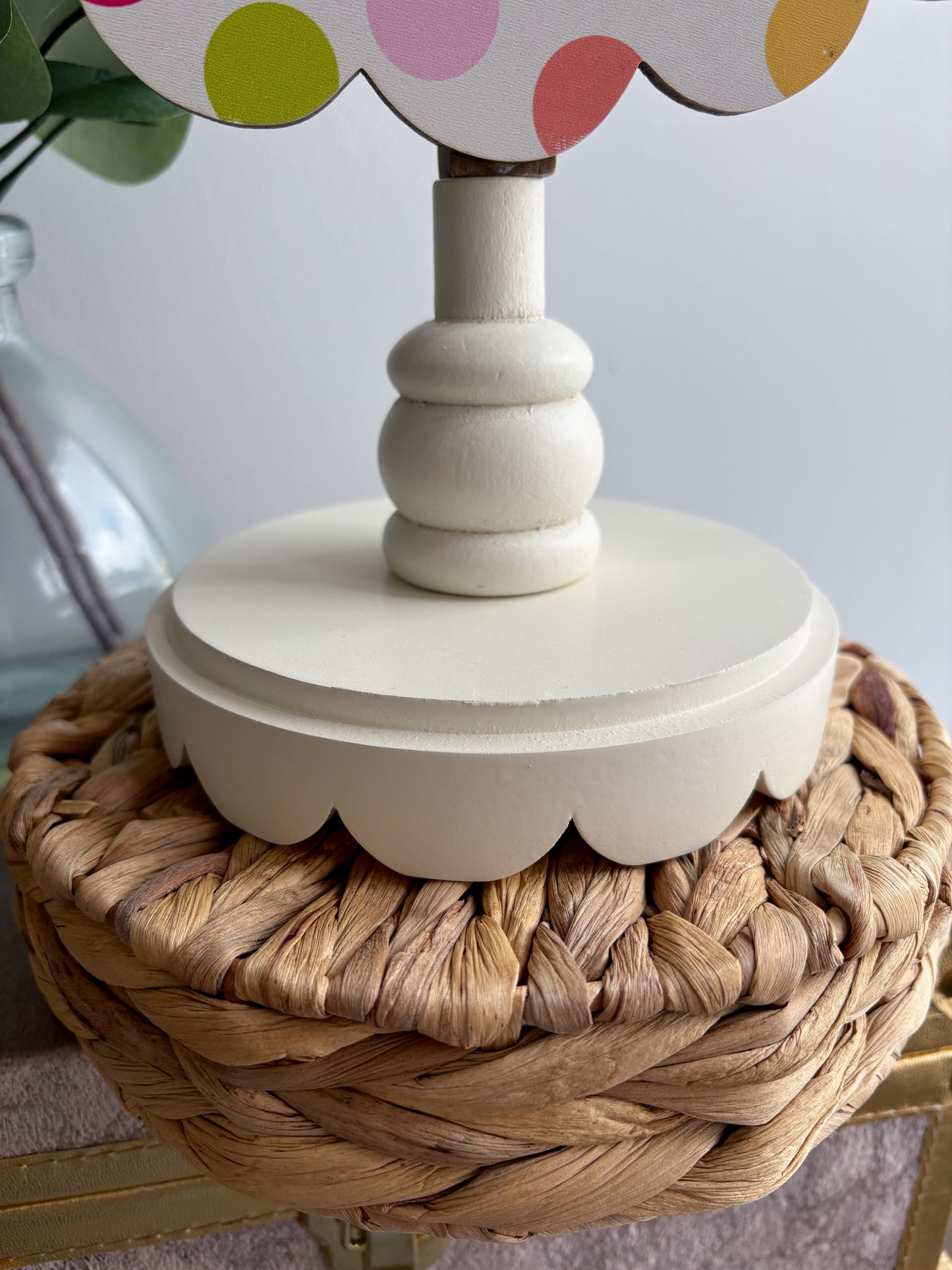 White Scalloped Topper Base