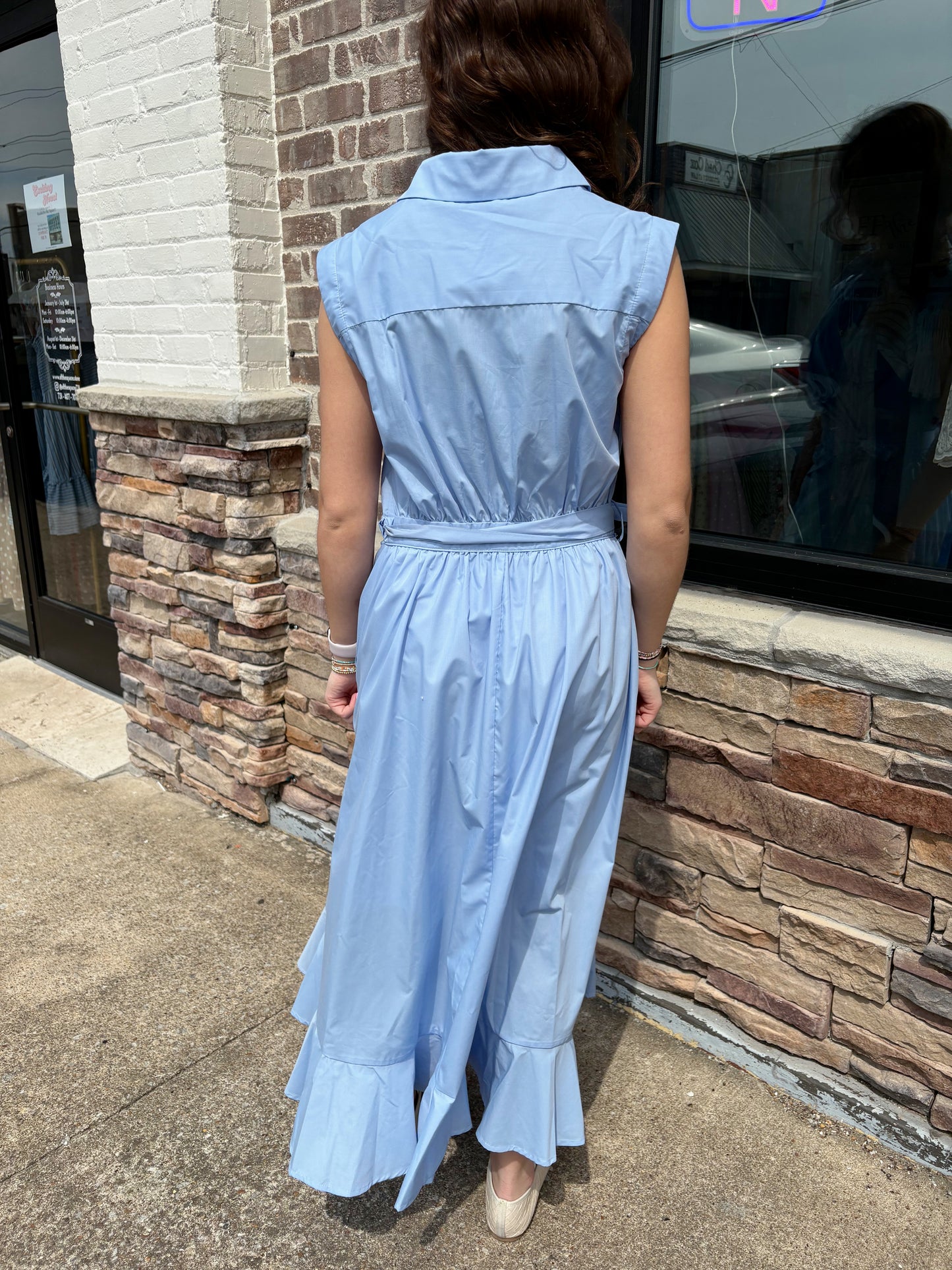 Asymmetrical Button Maxi Dress