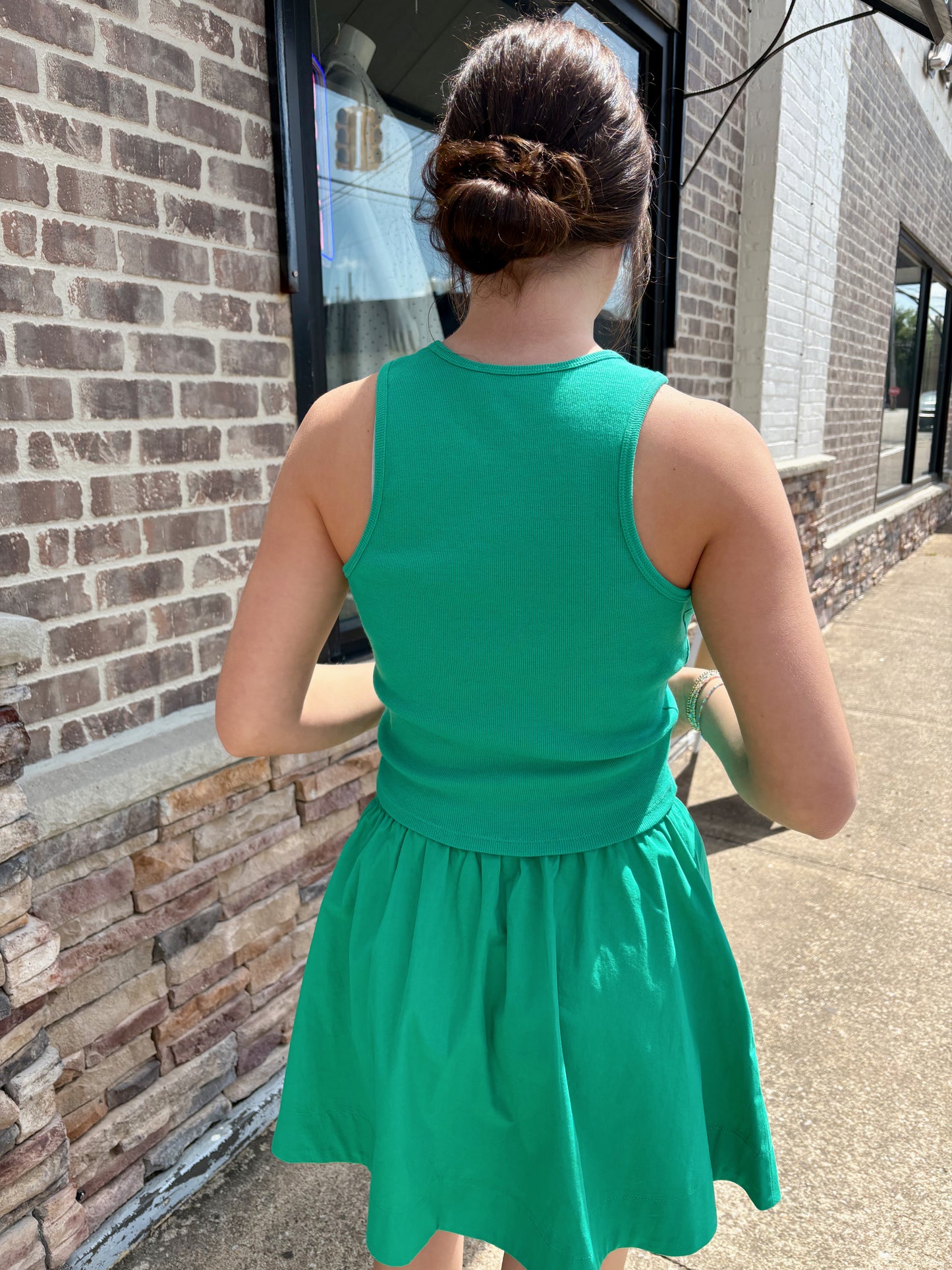Green Tank & Shorts Set