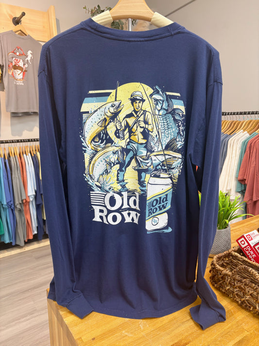 Old Row Vintage Fishing LS Pocket Tee