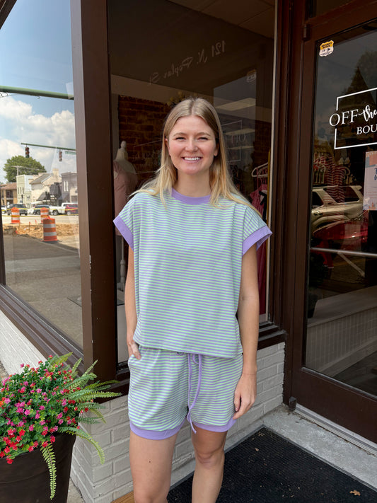 Striped Lounge Set Mint/Lilac