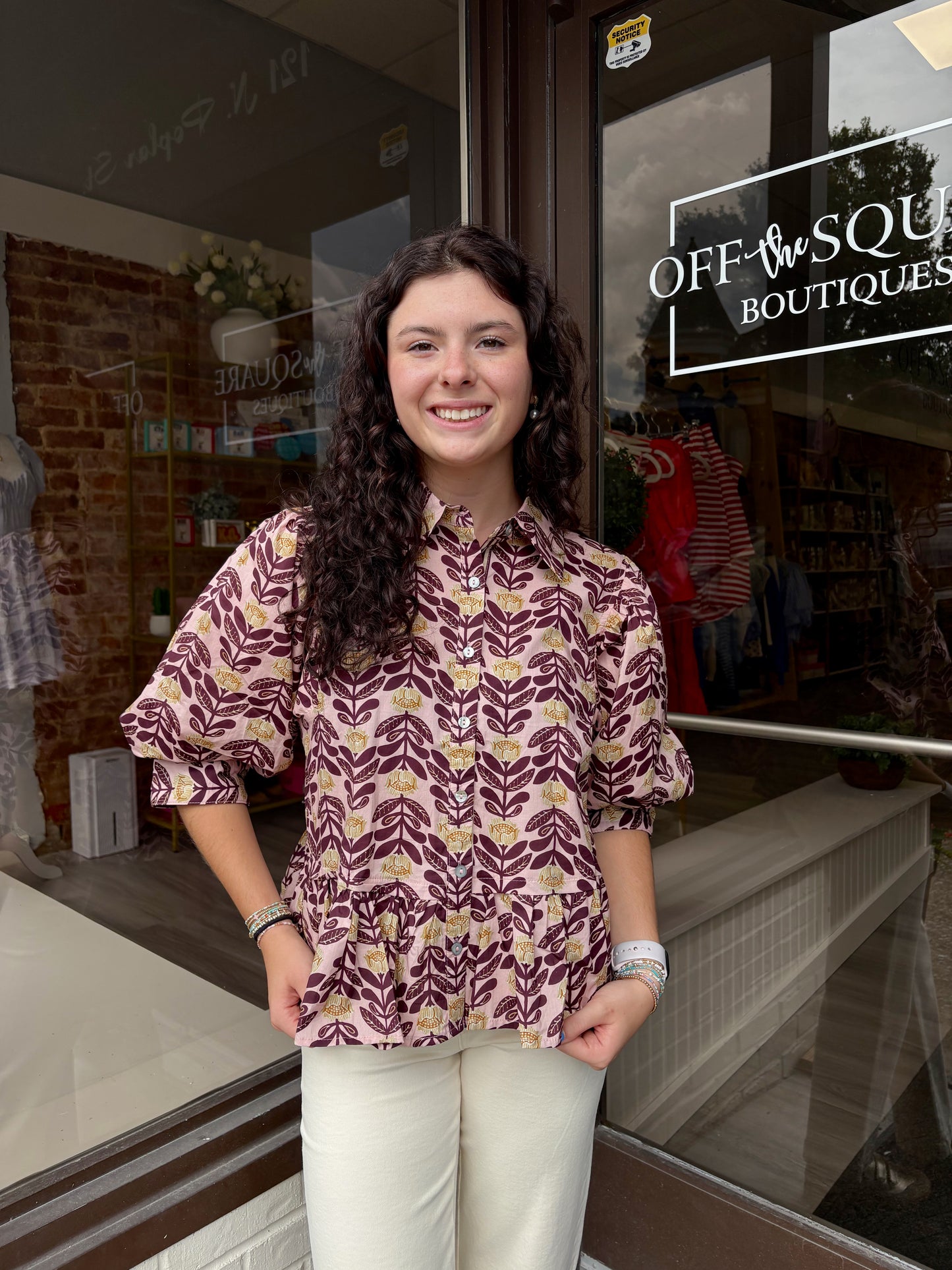 Blush Fall Floral Blouse
