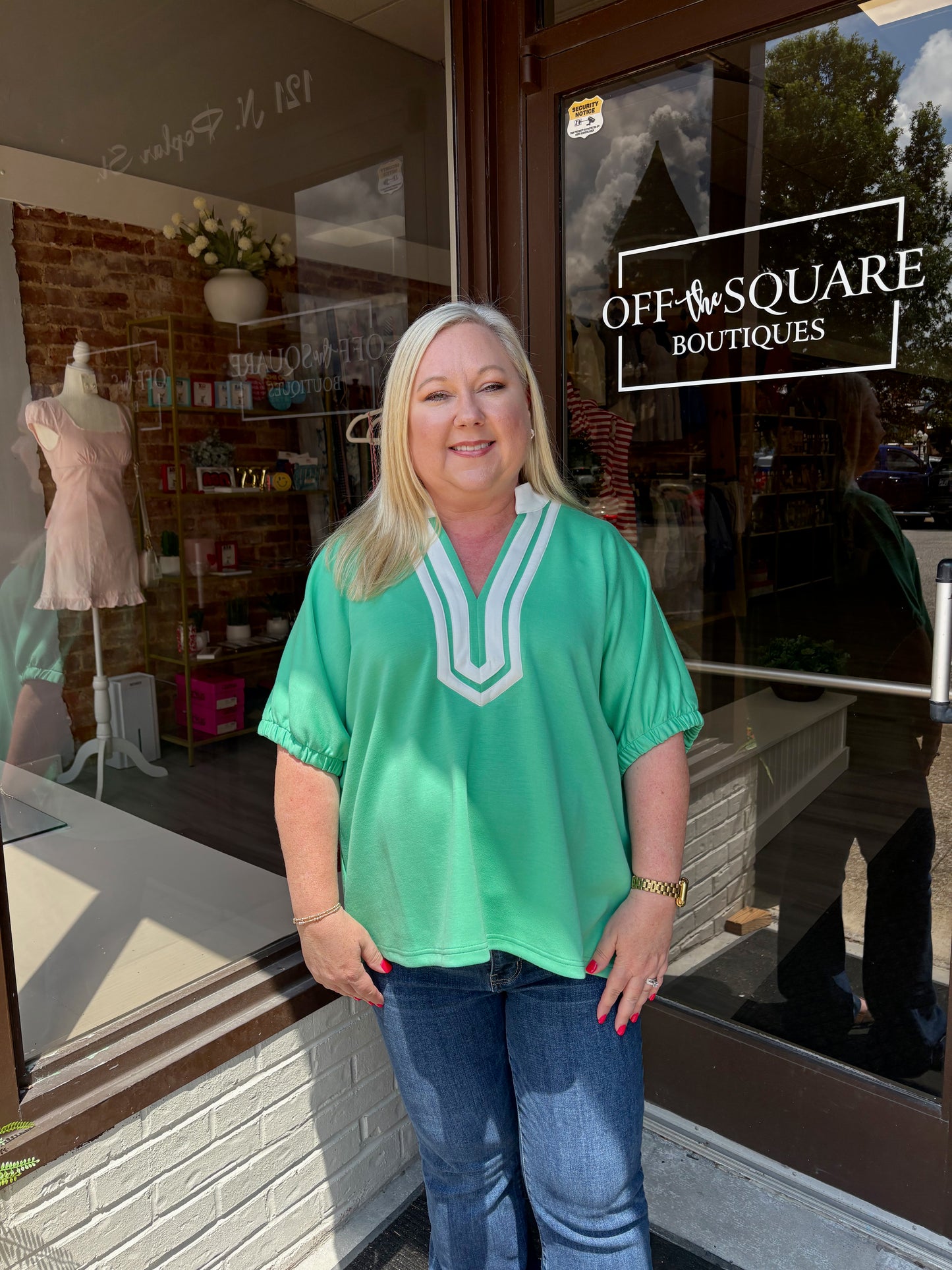 Collar Detail Top Plus