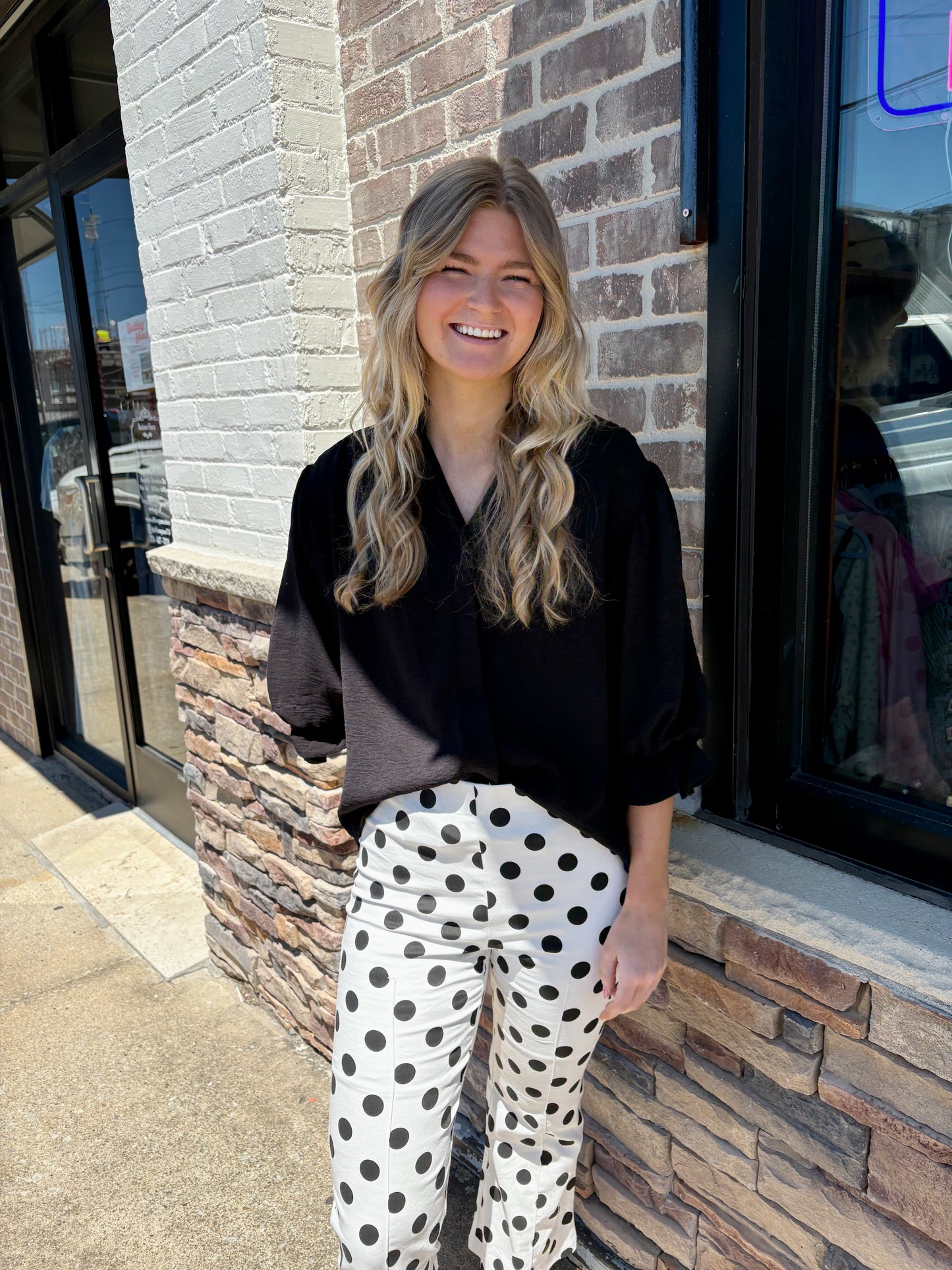 Flare Crop Polka Dot Pants