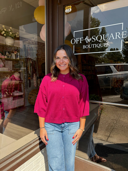 Plum Cardigan Sweater