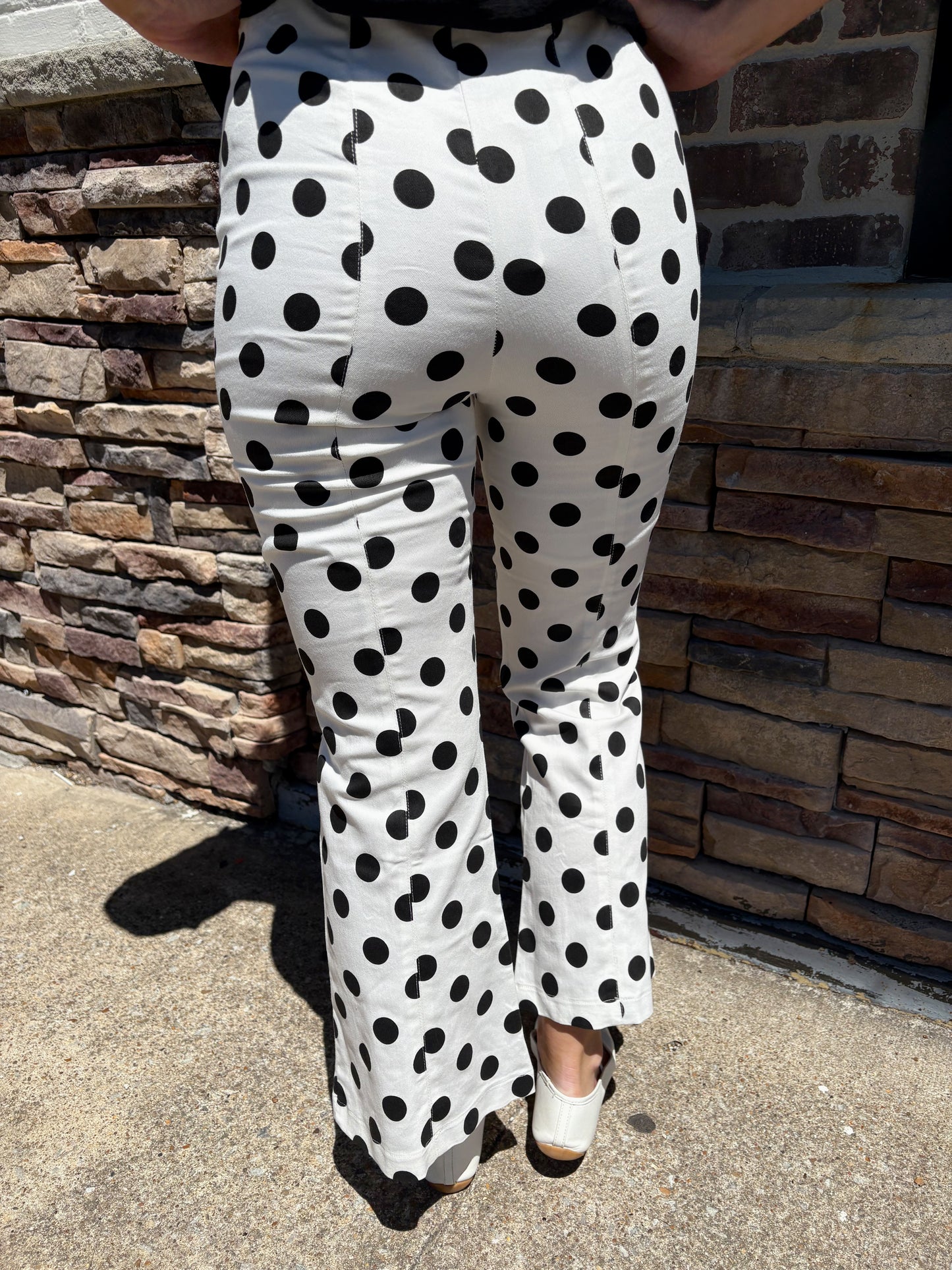 Flare Crop Polka Dot Pants