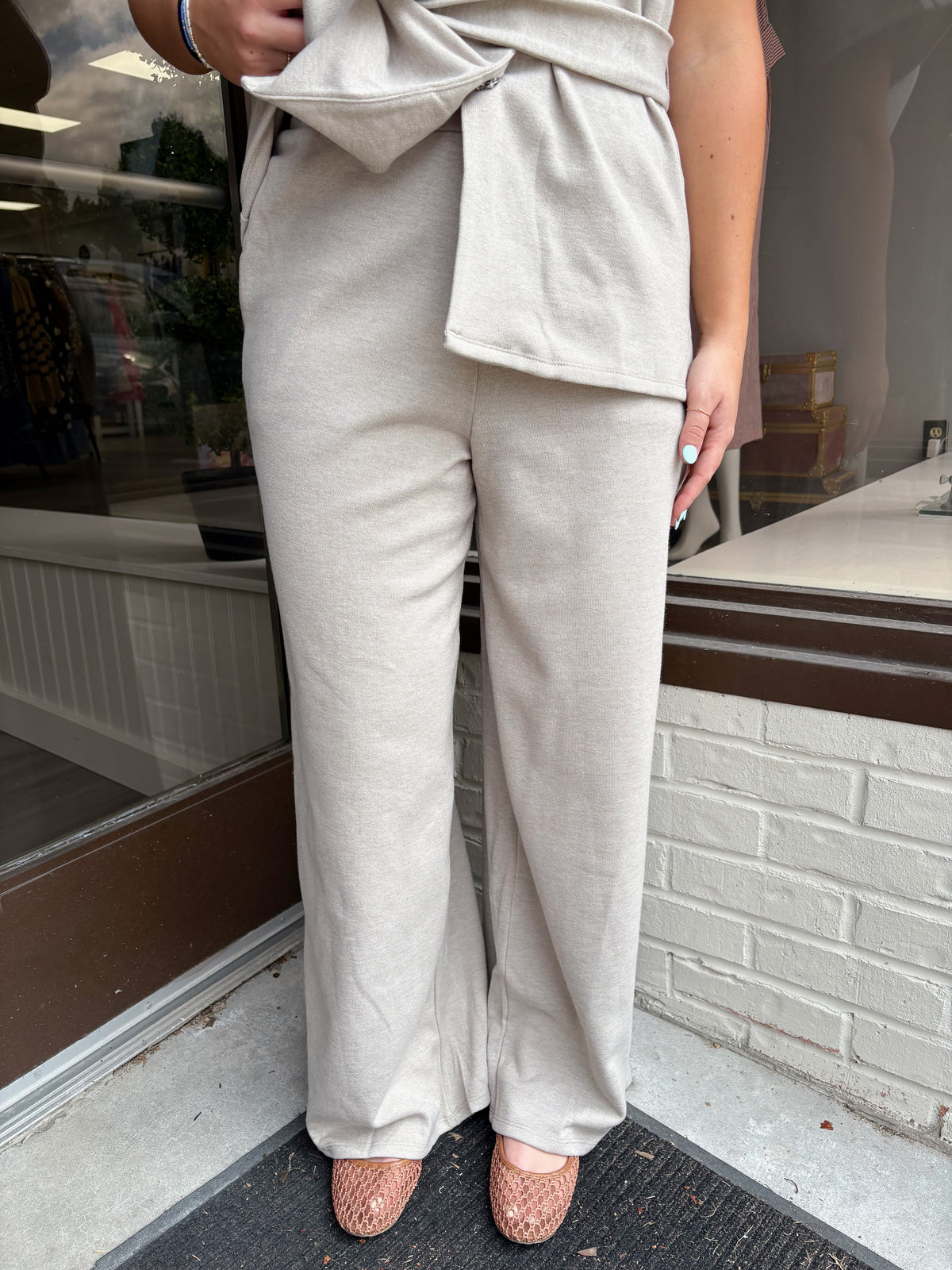 Brush Wide Leg Pull On Pants