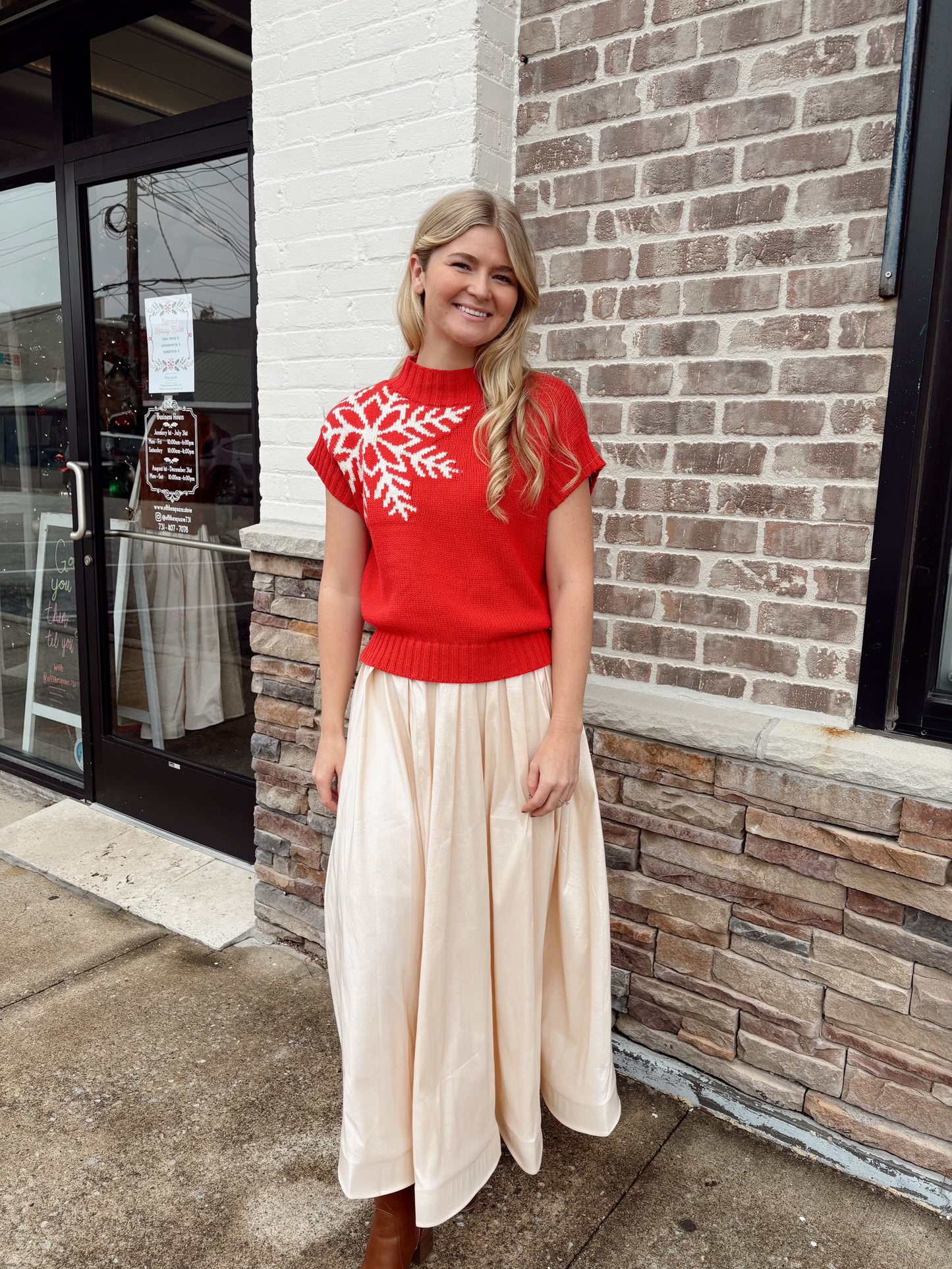 Snowflake Mock Neck Sweater