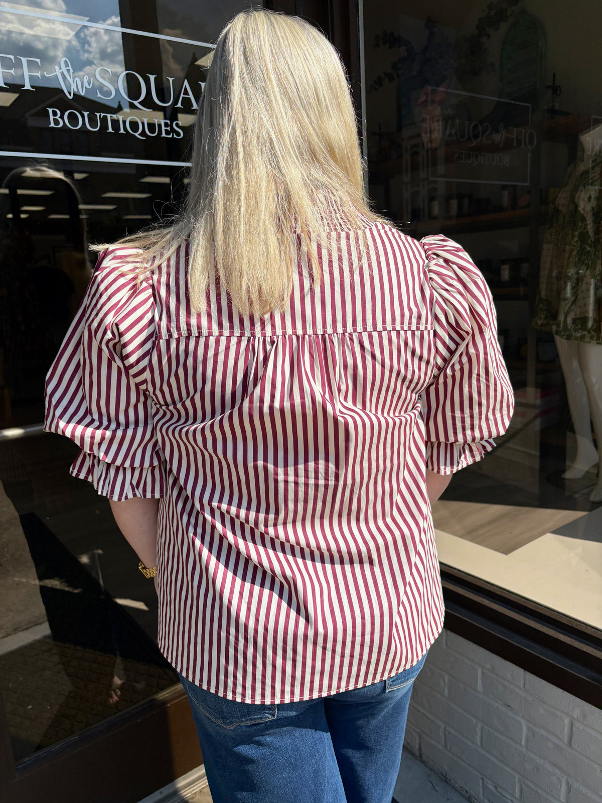 Plum Ruffle Collar Blouse Plus