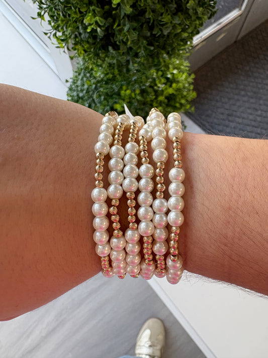 Beaded Bracelet w Pearl Runs