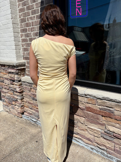 Golden Hour Cowl Neck Midi