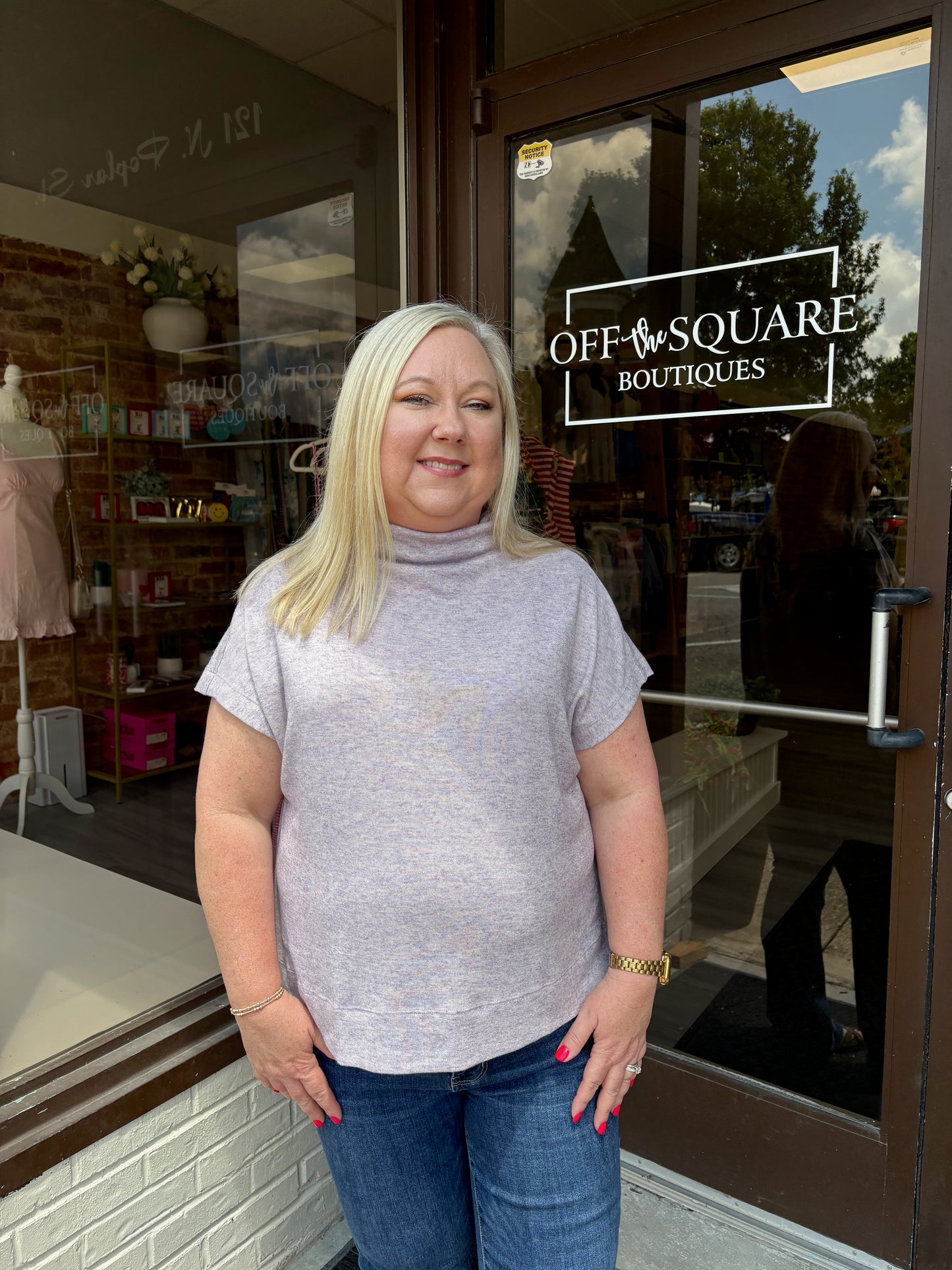 Washed Mock Neck Plus