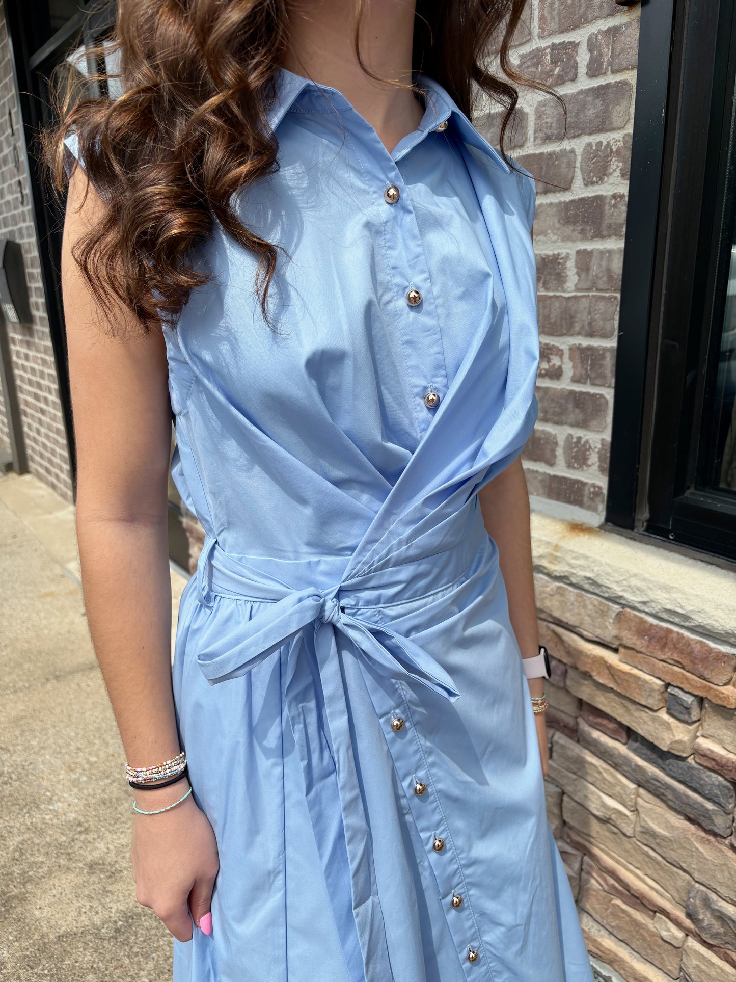 Asymmetrical Button Maxi Dress