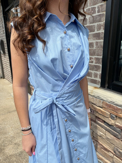 Asymmetrical Button Maxi Dress