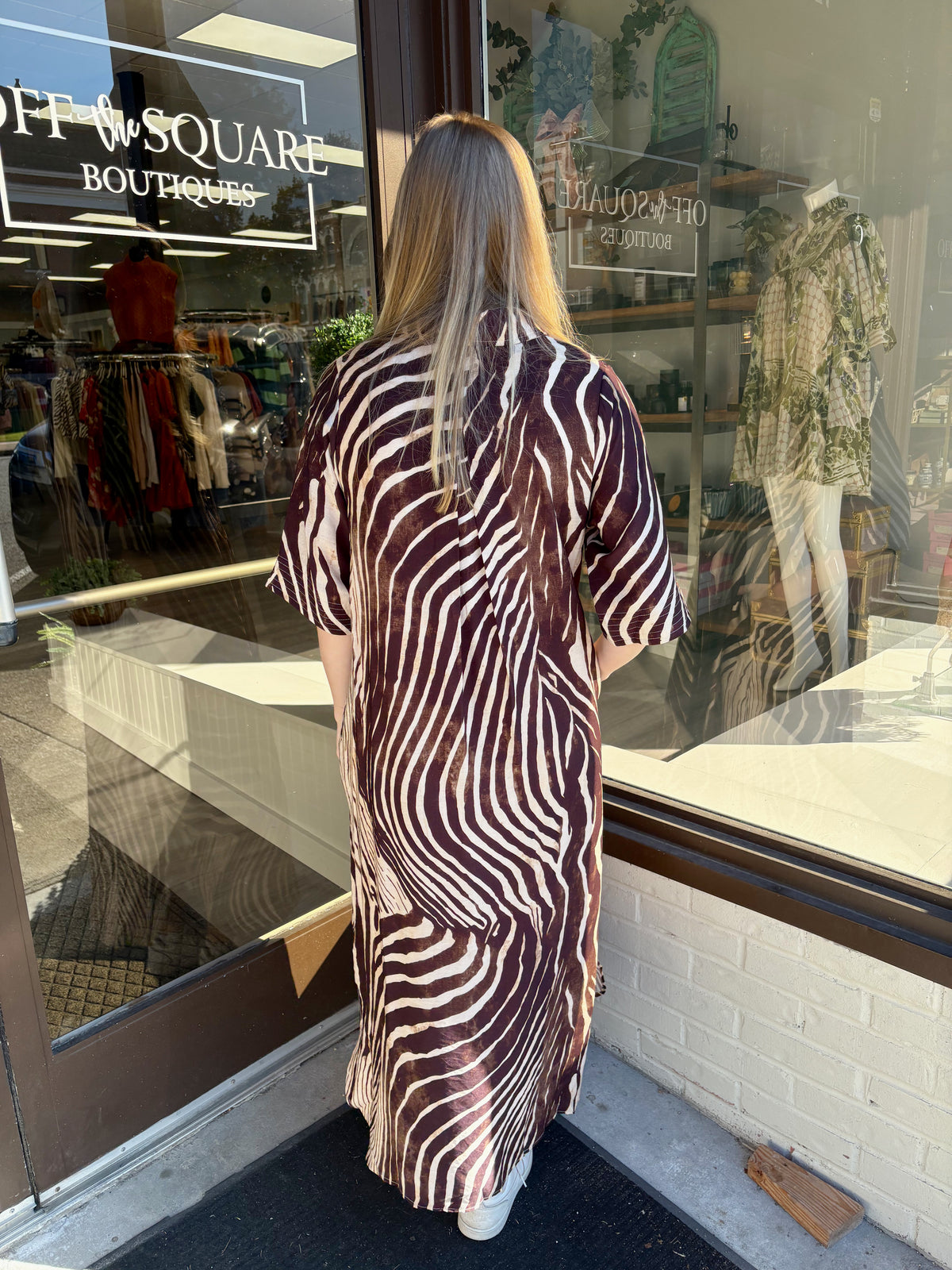 Brown Zebra Print Dress