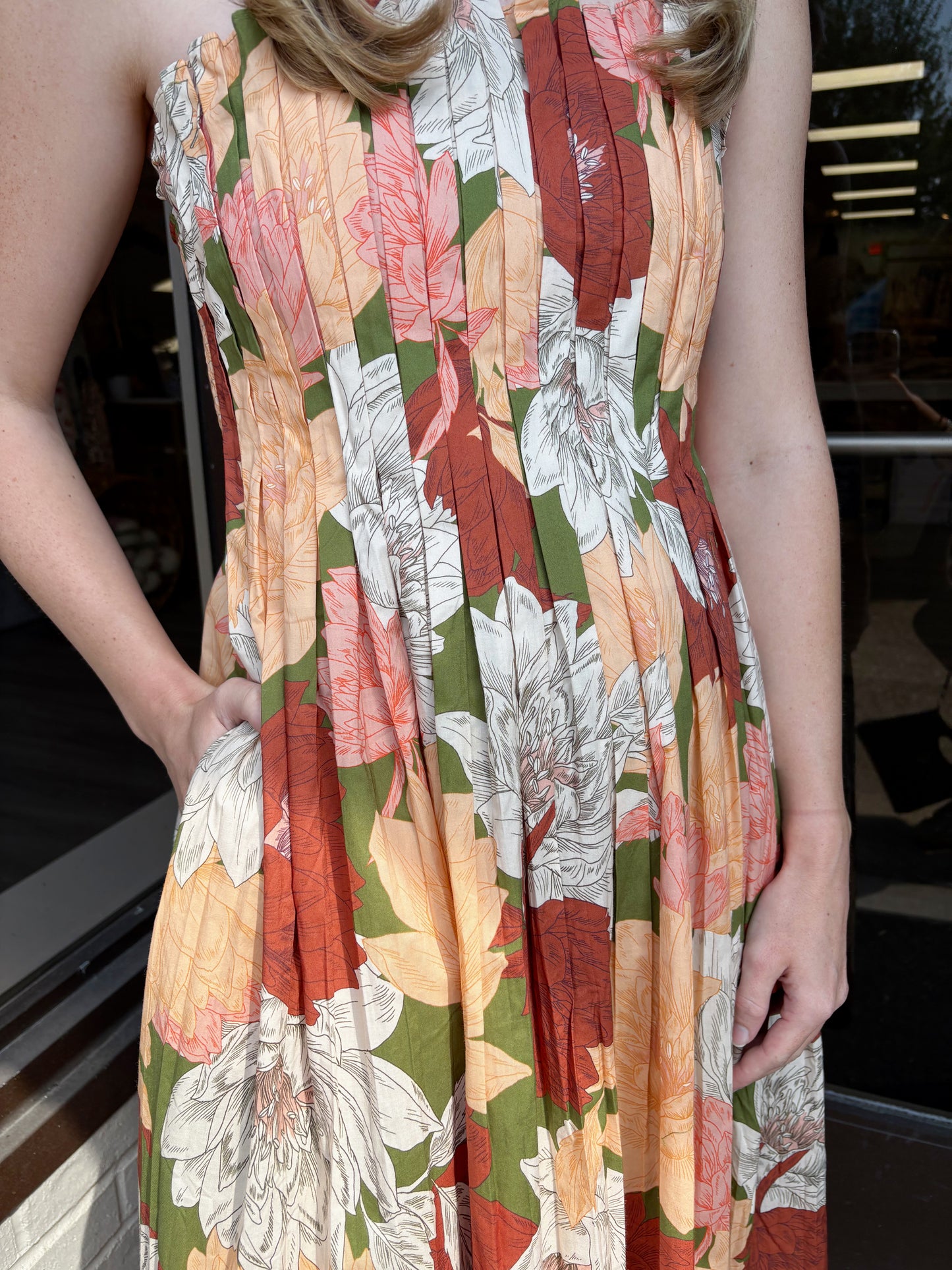 Spaghetti Strap Fall Floral Dress