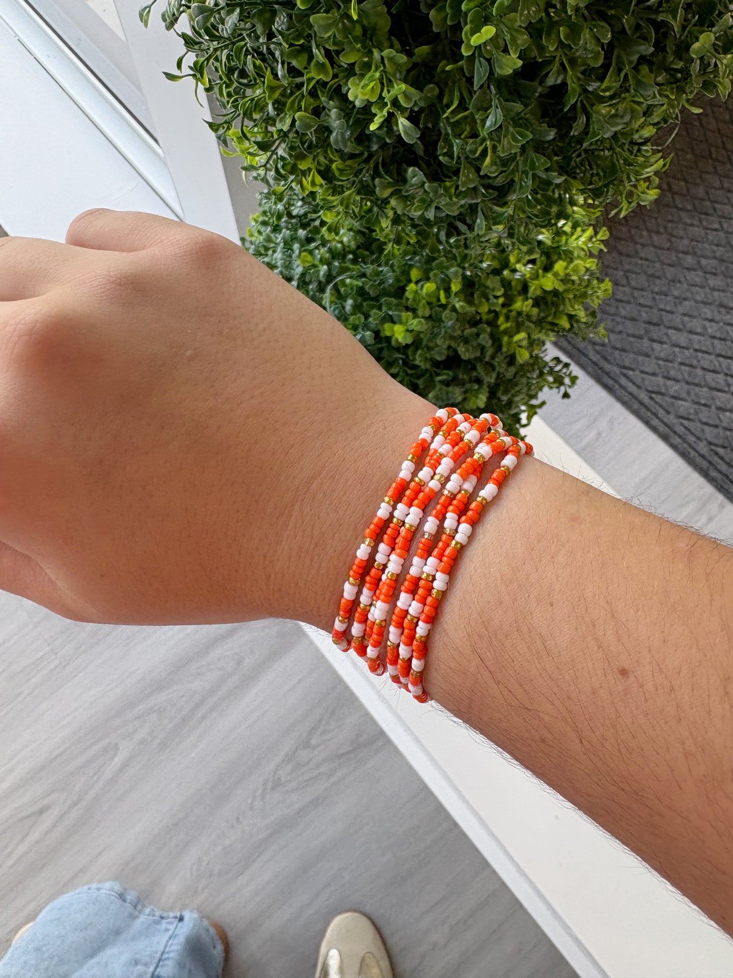 Orange Beaded Bracelet