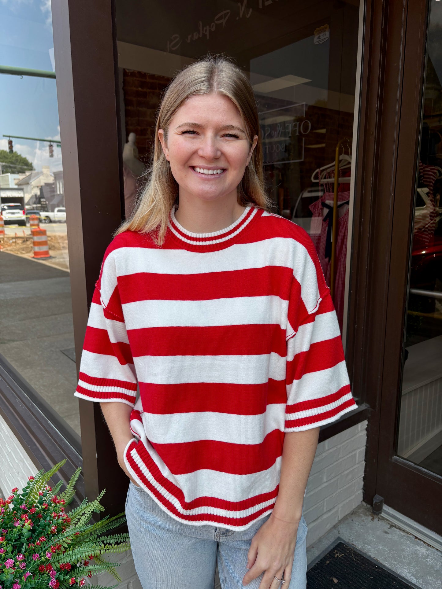 Gameday Stripe Oversized Top