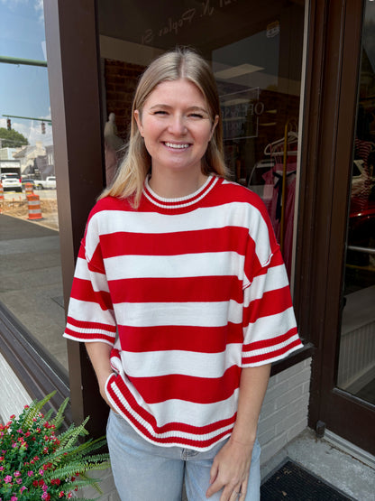 Gameday Stripe Oversized Top