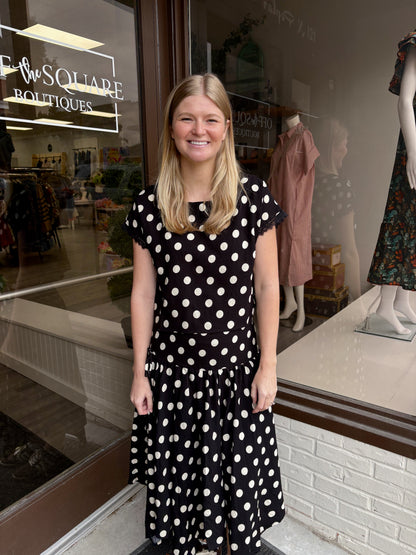 Dot Drop Waist Handkerchief Skirt
